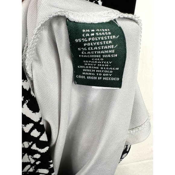 Lauren Ralph Lauren Half‎ Sleeve Knee Length Dress sz 6 Black/White - Picture 5 of 6